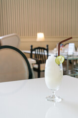 fresh lemon lime smoothie glass