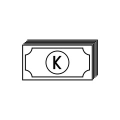 Myanmar Currency Icon Symbol, MMK, Kyat Money Paper. Vector Illustration