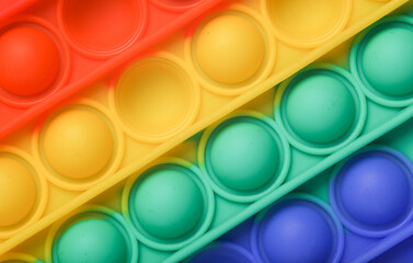 Texture sensory antistress toys pop it rainbow colors