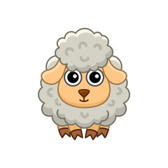 Farm animal. Funny little sheep in a cartoon style