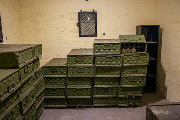 Weapon crates seen at the Fort Rodd Hill and Fisgard Lighthouse National Historic Site