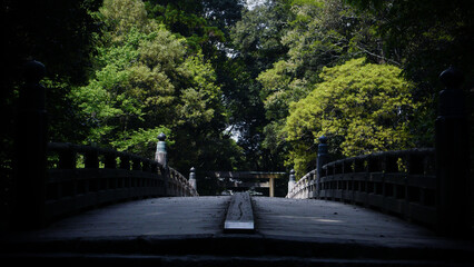 太鼓橋　伊勢神宮　自然　神々しさ　神社