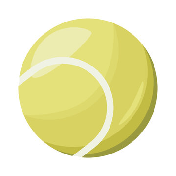 Tennis ball on a white background. Cartoon design.
