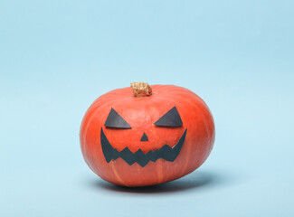 Halloween pumpkin on a blue background