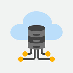 Storage icon in flat style about cloud computing, use for website mobile app presentation
