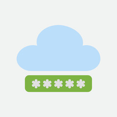 Obraz premium Password icon in flat style about cloud computing, use for website mobile app presentation