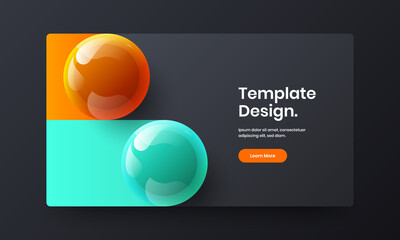 Original catalog cover vector design layout. Premium 3D balls presentation template.