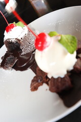 delicious dessert chocolate lava