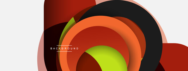 Creative geometric wallpaper. Minimal abstract background. Circles composition vector illustration for wallpaper banner background or landing page