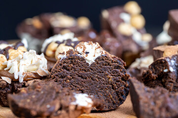 chocolate cake with the use of cocoa and butter with sugar