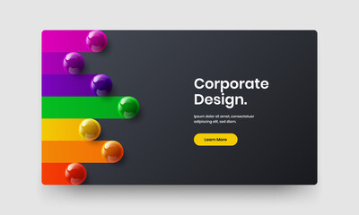Minimalistic realistic balls company identity illustration. Premium corporate brochure vector design concept.