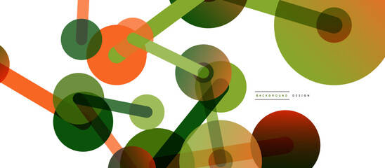 Line points connections geometric abstract background. Circles connected by lines. Trendy techno business template for wallpaper, banner, background or landing