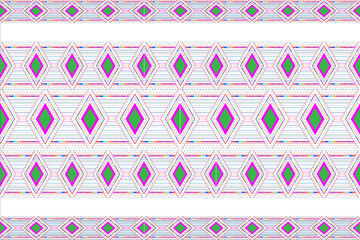 Geometric ethnic oriental pattern traditional Design for background,carpet,wallpaper,clothing,wrapping,Batik,fabric,Vector embroidery style.