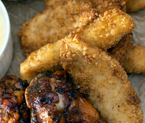 a set of different types of products fried together