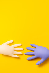 Concept of protective gloves which inflated with air