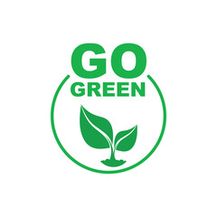 go green icon on white background