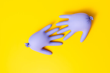 Concept of protective gloves which inflated with air