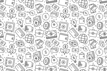 Vector money pattern. Finance seamless background	
