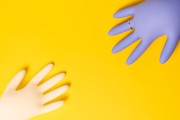 Concept of protective gloves which inflated with air