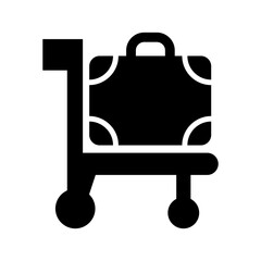 airport trolley icon or logo isolated sign symbol vector illustration - high quality black style vector icons

