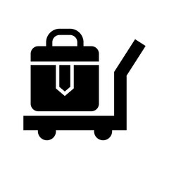 airport trolley icon or logo isolated sign symbol vector illustration - high quality black style vector icons
