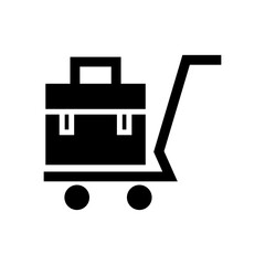airport trolley icon or logo isolated sign symbol vector illustration - high quality black style vector icons
