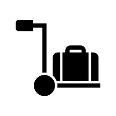 airport trolley icon or logo isolated sign symbol vector illustration - high quality black style vector icons
