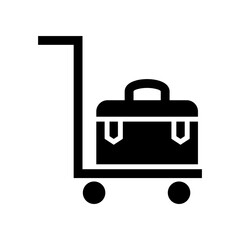 airport trolley icon or logo isolated sign symbol vector illustration - high quality black style vector icons
