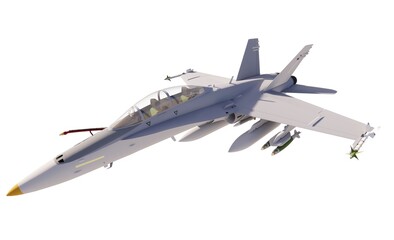 Fototapeta na wymiar Military jet aircraft 3d render illustration render illustration