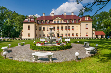 Neo-baroque Palace in Izbicko, Opole Voivodeship, Poland