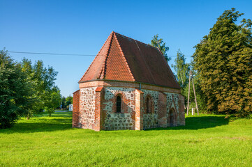 Obraz premium Chapel of Saint George from the early 15th century, Banie village in West Pomeranian Voivodeship, Poland.
