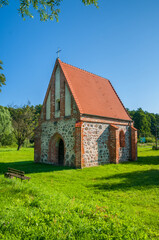 Fototapeta na wymiar Chapel of Saint George from the early 15th century, Banie village in West Pomeranian Voivodeship, Poland.