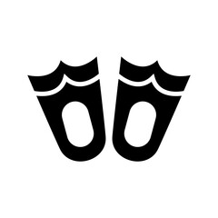 flippers icon or logo isolated sign symbol vector illustration - high quality black style vector icons
