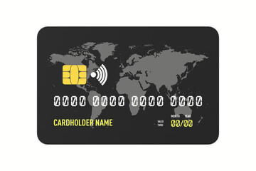 credit card on white background. Isolated 3D illustration