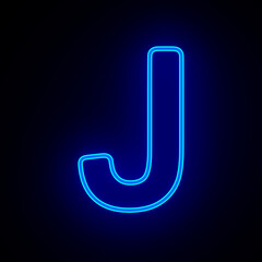 Character J on dark background. 3D illustration