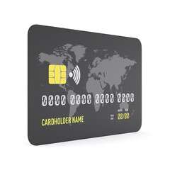 credit card on white background. Isolated 3D illustration