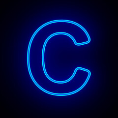 Character C on dark background. 3D illustration