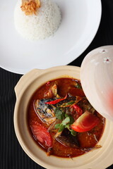 spicy talapia soup in a bowl