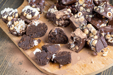 chocolate cake with the use of cocoa and butter with sugar
