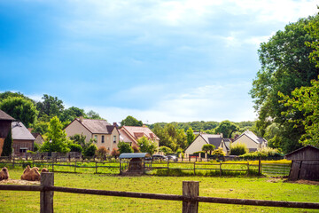 Fototapeta na wymiar Street view of old village Janvry in France