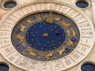Fototapeta na wymiar it was written in the stars, astrology zodiac classic wall clock in europe