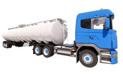 Truck cistern liquid container concept 3d illustration vehicle