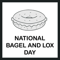 National bagel and lox day black symbol vector