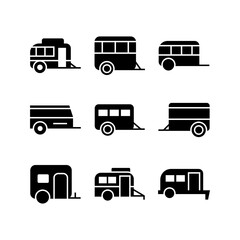 caravan icon or logo isolated sign symbol vector illustration - high quality black style vector icons

