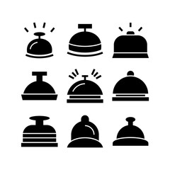 hotel bell icon or logo isolated sign symbol vector illustration - high quality black style vector icons

