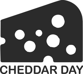Cheddar day black symbol vector
