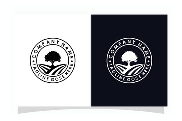 oak tree badge logo, black tree badge logo