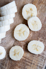 ripe yellow banana cut into pieces