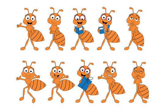 cute ant animal cartoon graphic