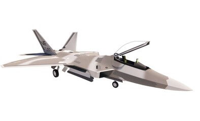 Jet fighter military concept 3d illustration aircraft render